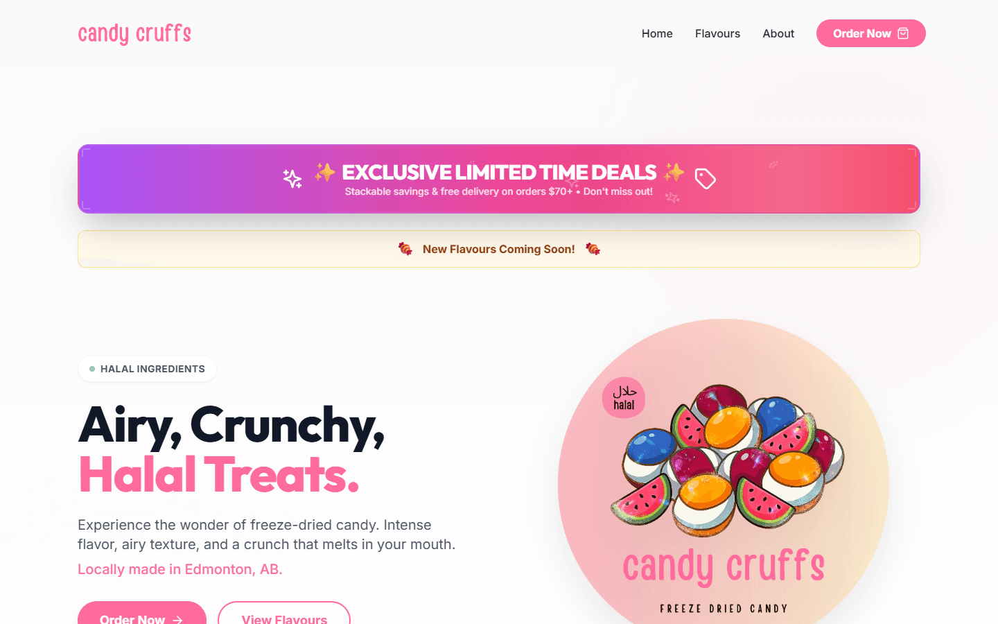 Candy Cruffs website screenshot