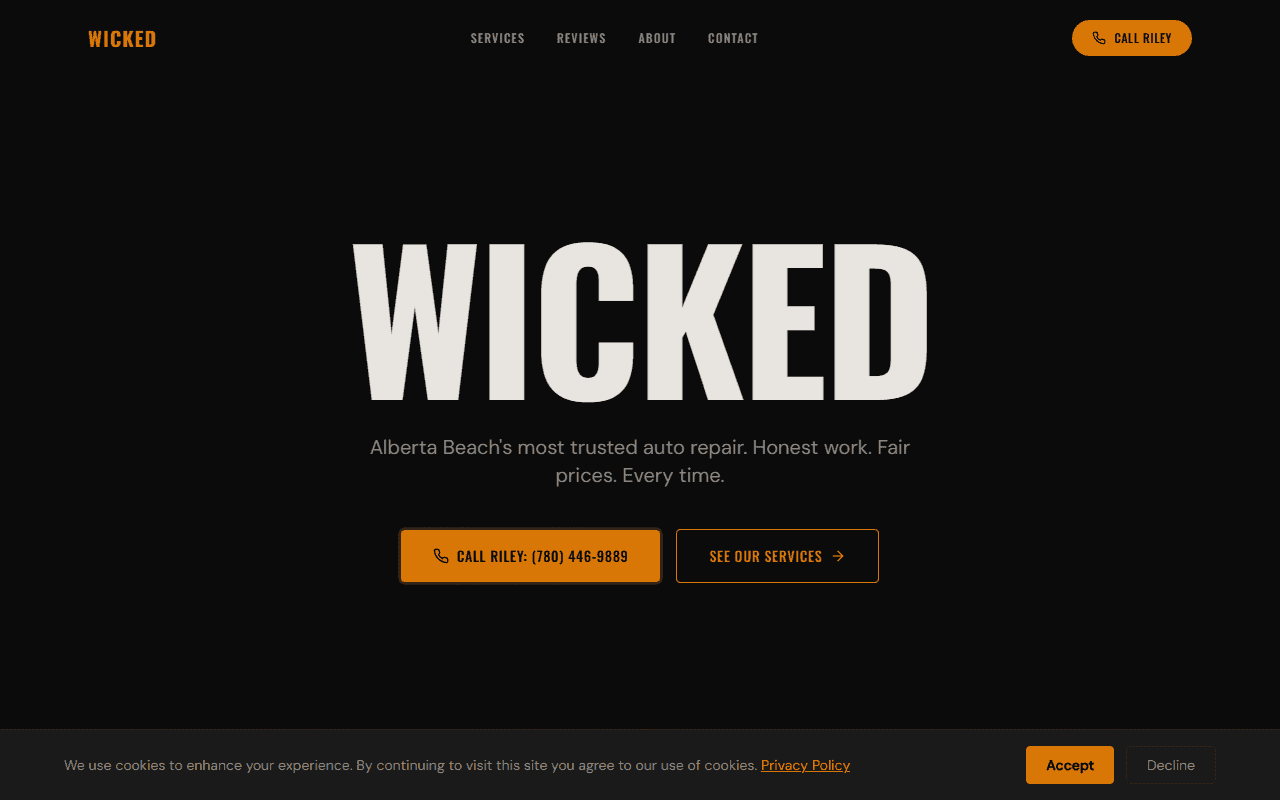 Wicked Automotive website screenshot